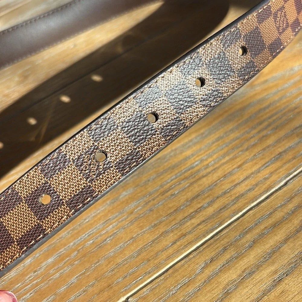Louis Vuitton Damier Ebene Skinny Belt